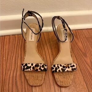 Antonio Melani Animal Print Cork Sandals